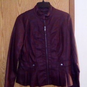 Faux Leather Bomber Jacket